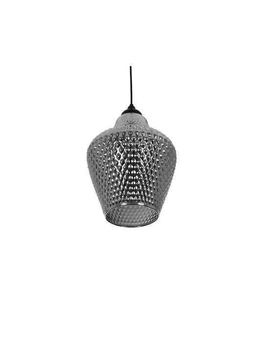 GloboStar Sklo Pendant Light Black with Crystals for Socket E27 22x22x31cm
