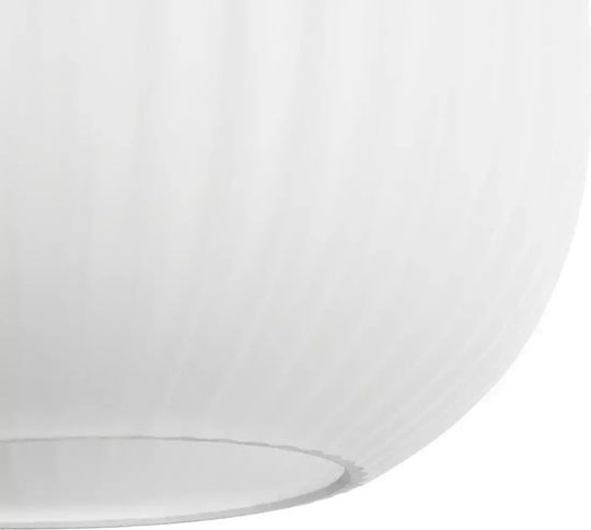 GloboStar Meloni Pendant Light White with Crystals for Socket E27 20x20x38cm
