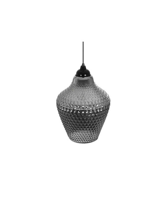 GloboStar Sklo Pendant Light Black with Crystals for Socket E27 22x22x31cm