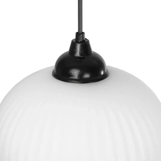 GloboStar Meloni Pendant Light White with Crystals for Socket E27 20x20x38cm