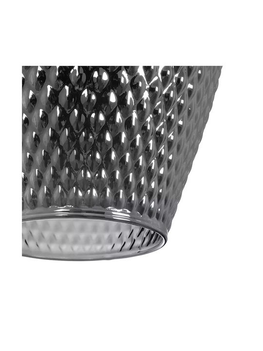 GloboStar Sklo Pendant Light Black with Crystals for Socket E27 22x22x31cm