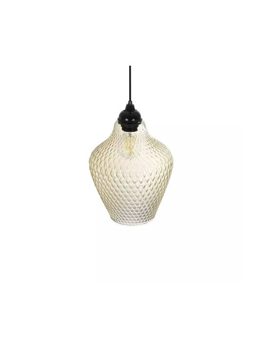 GloboStar Sklo Pendant Light Multicolour with Crystals for Socket E27 22x22x31cm