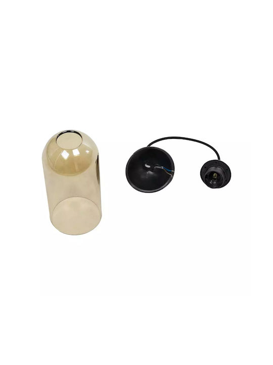 GloboStar Tube Pendant Light Honey with Crystals for Socket E27 10x10x24cm