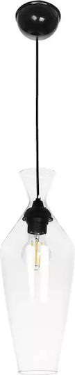 GloboStar Pendant Light Transparent with Crystals for Socket E27 15x15x40cm