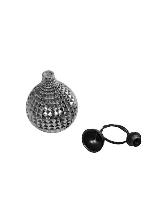 GloboStar Bastik Pendant Light Black with Crystals for Socket E27 22x22x26cm