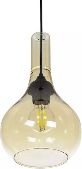 GloboStar Pendant Light Honey with Crystals for Socket E27 20x20x36cm