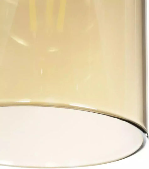 GloboStar Tube Pendant Light Honey with Crystals for Socket E27 10x10x24cm