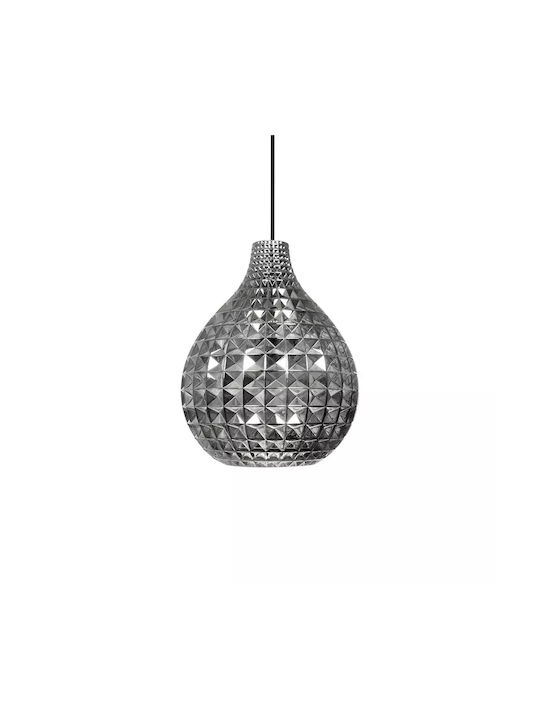 GloboStar Bastik Pendant Light Black with Crystals for Socket E27 22x22x26cm