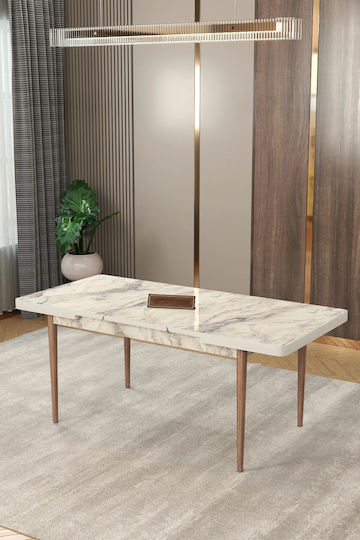 Erweiterbares Esszimmermöbel-Set 6 Stühle Graues 80x130cm