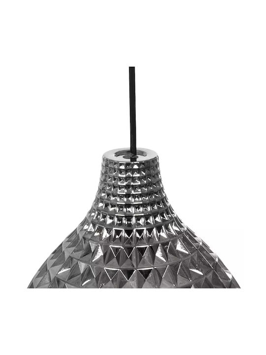 GloboStar Bastik Pendant Light Black with Crystals for Socket E27 22x22x26cm