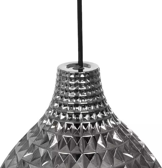 GloboStar Bastik Pendant Light Black with Crystals for Socket E27 22x22x26cm