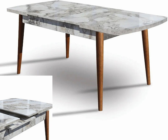 Erweiterbares Esszimmermöbel-Set 6 Stühle Graues 80x130cm