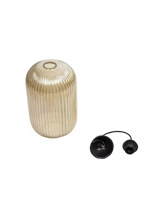 GloboStar Meloni Pendant Light Honey with Crystals for Socket E27 20x20x38cm