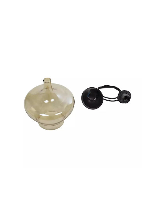GloboStar Ovoce Pendant Light Honey with Crystals for Socket E27 20x20x22cm