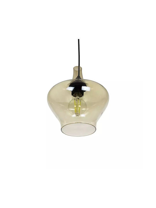 GloboStar Ovoce Pendant Light Honey with Crystals for Socket E27 20x20x22cm