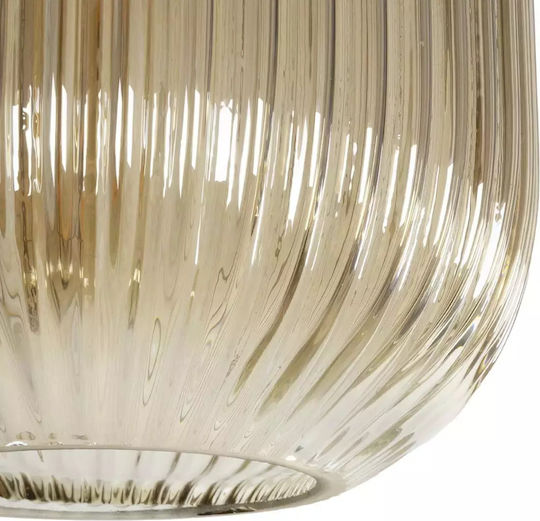 GloboStar Meloni Pendant Light Honey with Crystals for Socket E27 20x20x38cm