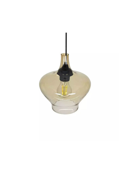 GloboStar Ovoce Pendant Light Honey with Crystals for Socket E27 20x20x22cm