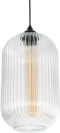 GloboStar Meloni Pendant Light Transparent with Crystals for Socket E27 20x20x38cm