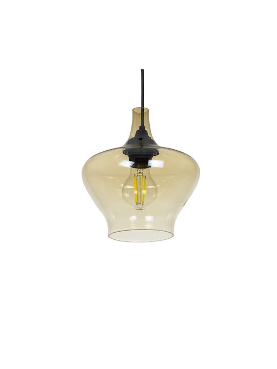 GloboStar Ovoce Pendant Light Honey with Crystals for Socket E27 20x20x22cm