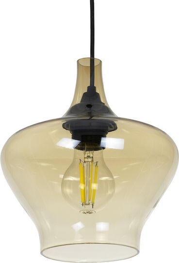 GloboStar Ovoce Pendant Light Honey with Crystals for Socket E27 20x20x22cm