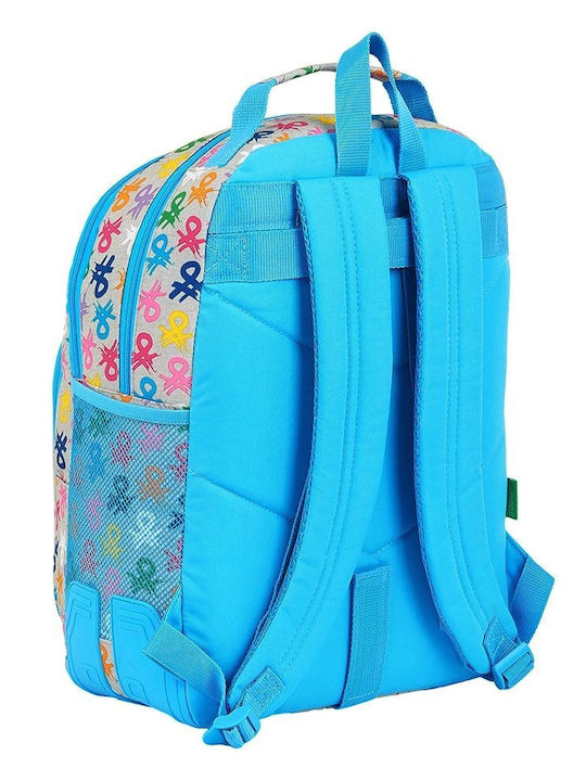 Benetton Schulranzen Rucksack Hellblau