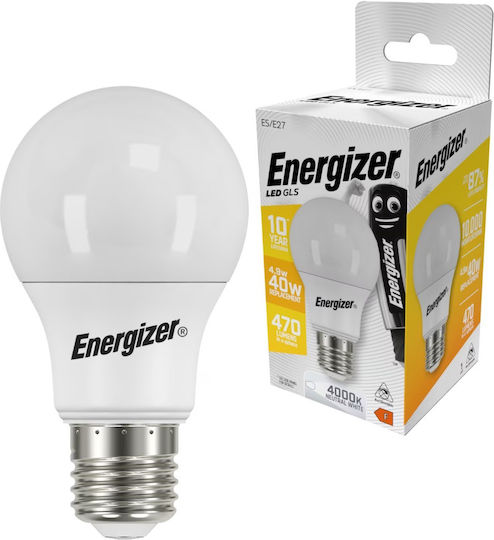 Energizer LED Bulbs 4.9W for Socket E27 Natural White 470lm 5pcs