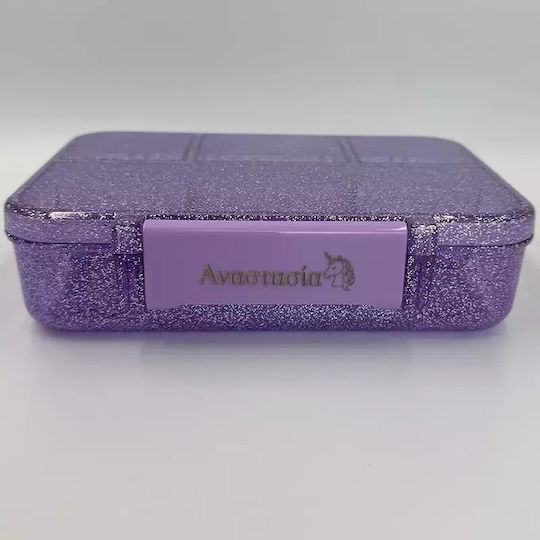 Lunch Bentobox Glitter Mini – Tritan Food Container 4 Purple Compartments
