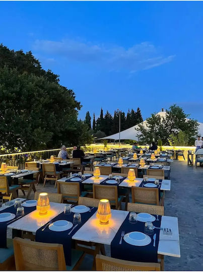 Επιτραπέζιο Φωτιστικό Μπαταρίας Ψάθινο Καπέλο
