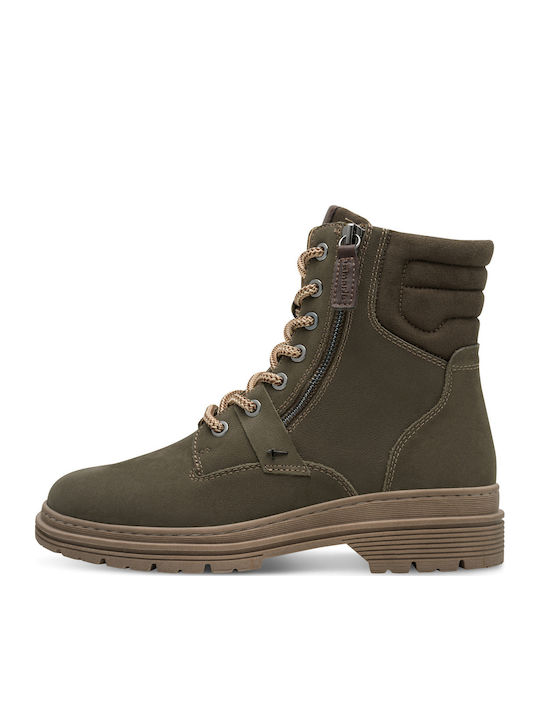 Leather Women's Ankle Boots Khaki