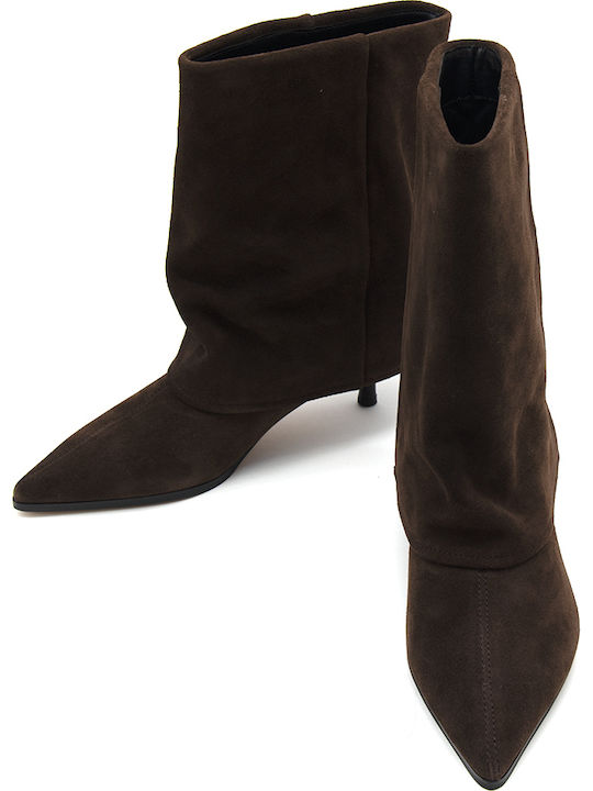 Wildleder Stiefeletten Damen Braun