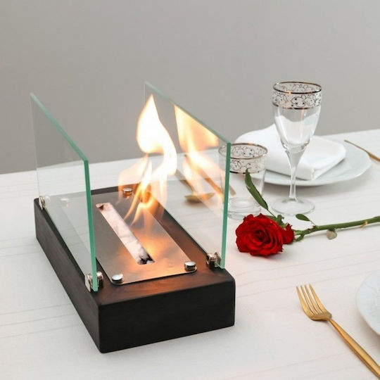 Desktop Bioethanol Fireplace Elegant Design Glass & Metal