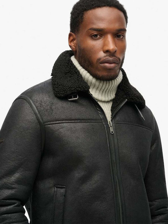 Aviator Lederjacke Jacke Black