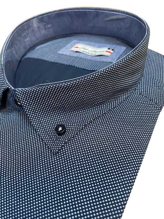 Long-sleeved Shirt Blue With Grey