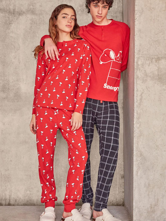 Gisela Winter Damen Pyjama-Set Red