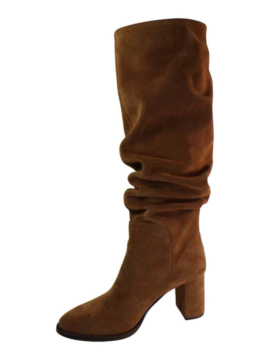 Suede Women's Boots Tabac Brown