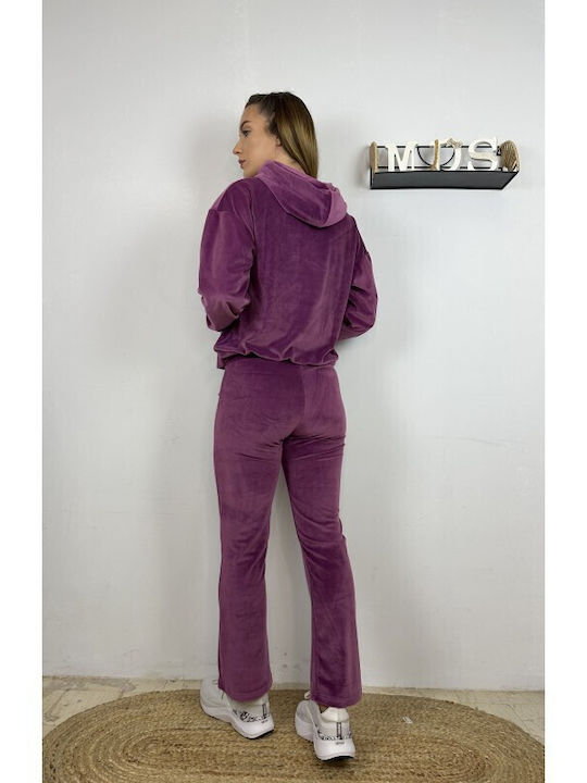 Sweatpants Set Velvet Pink