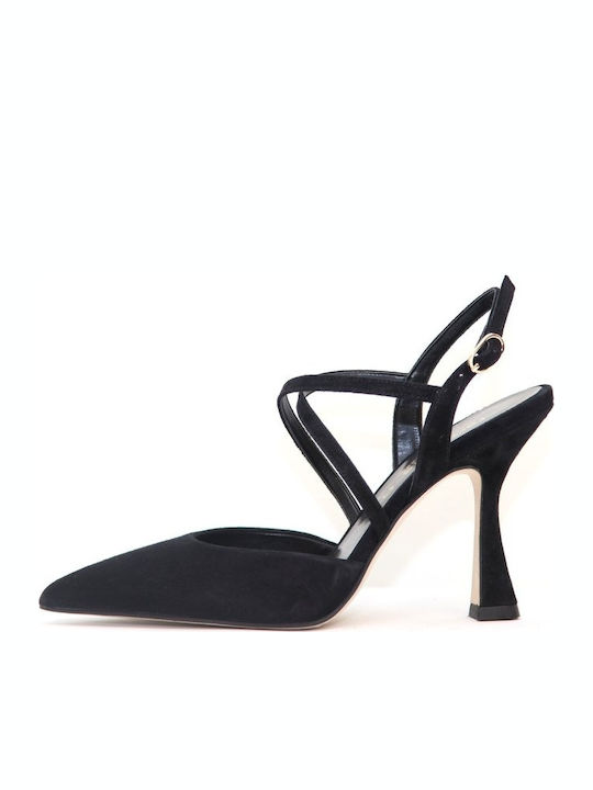 Leder Pumps mit hohem Absatz Weiß