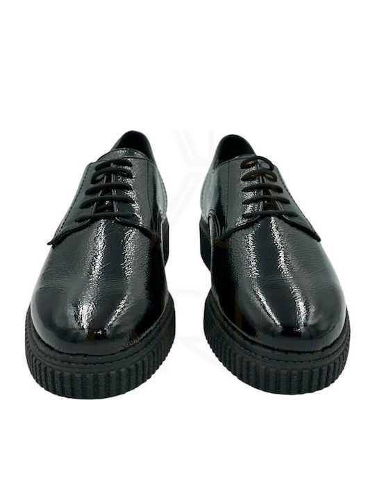 Damen Oxfords aus Lackleder in Schwarz Farbe