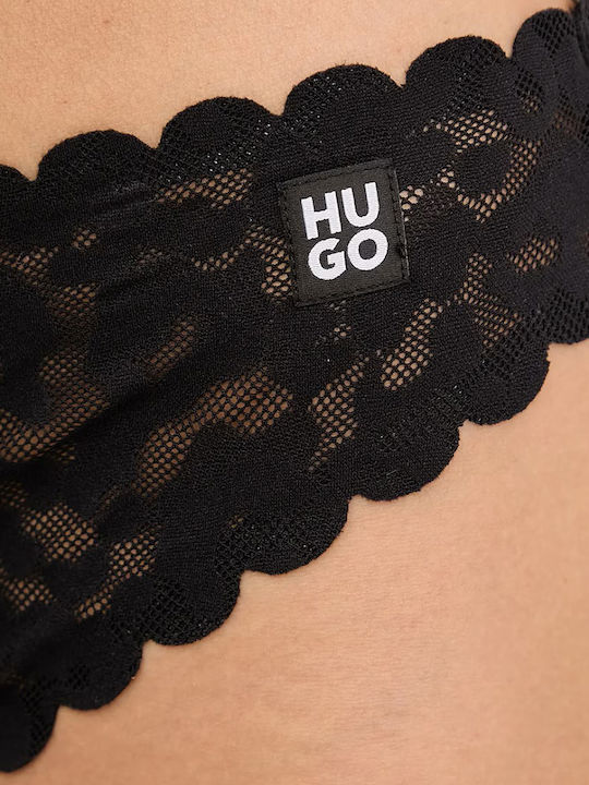 Γυναικείο String με Δαντέλα Black