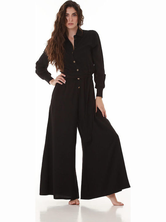 Women's Long-sleeved One-piece Suit Black