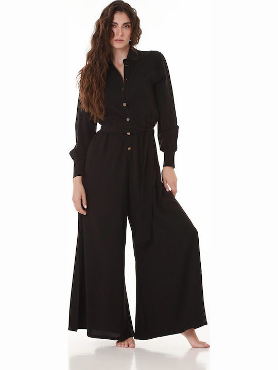 Women's Long-sleeved One-piece Suit Black