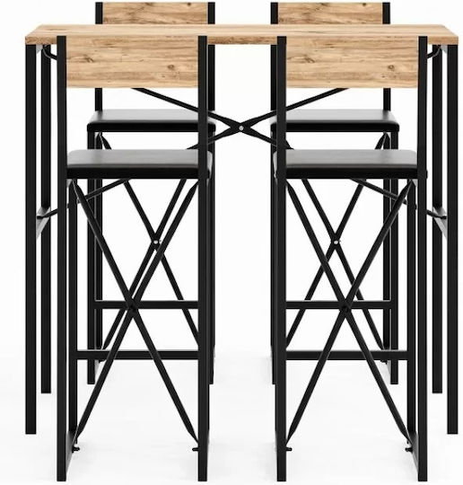 Set Bar Masă Scaune – 4 Persoane Structurat & Pin