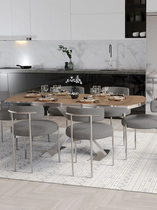 Expandable Table 80x130 6 Chairs Set Kitchen