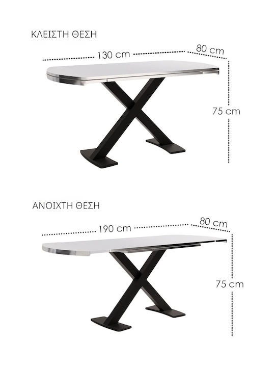 80x130 Expandable Kitchen Table + 6 Chairs