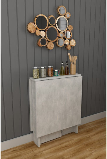 Πτυσσόμενο Τραπέζι Κουζίνας Mdflam 133x75x75 Cm Γκρι Στάχτης