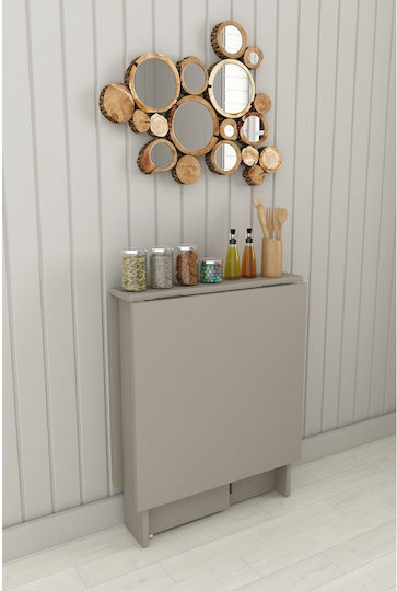 Πτυσσόμενο Τραπέζι Κουζίνας Mdflam 133x75x75 Cm Γκρι Στάχτης