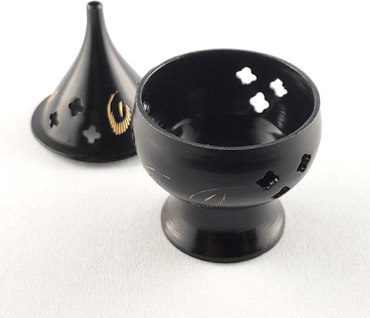 Μεταλλική Βάση Κώνους Drop Shape Incense Cones Burner Black 10cm
