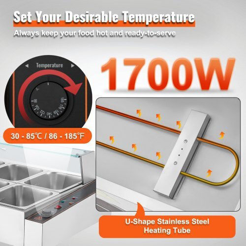 Vevor Топлоизлъчващ бюфет с мощност 1700W