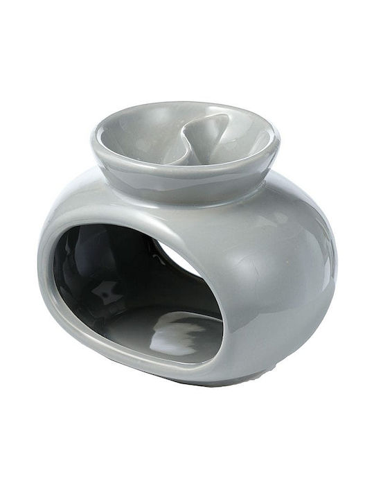 Double Aromatherapy Essential Oils & Wax Melt Oval Grey 16cm