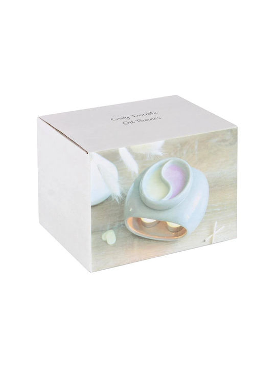 Double Aromatherapy Essential Oils & Wax Melt Oval Grey 16cm